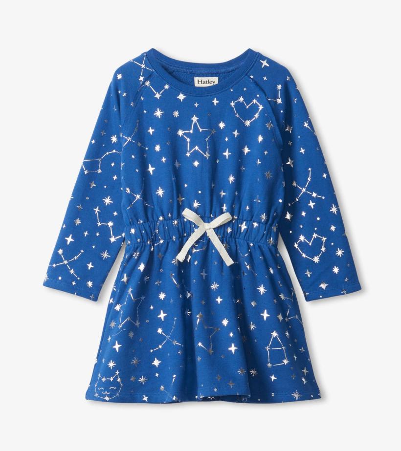 Girls Girls Constellations Waist Terry Dress | Hatley Dresses