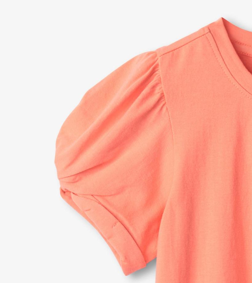 Girls Girls Coral Twisted Sleeve Tee | Hatley Tops