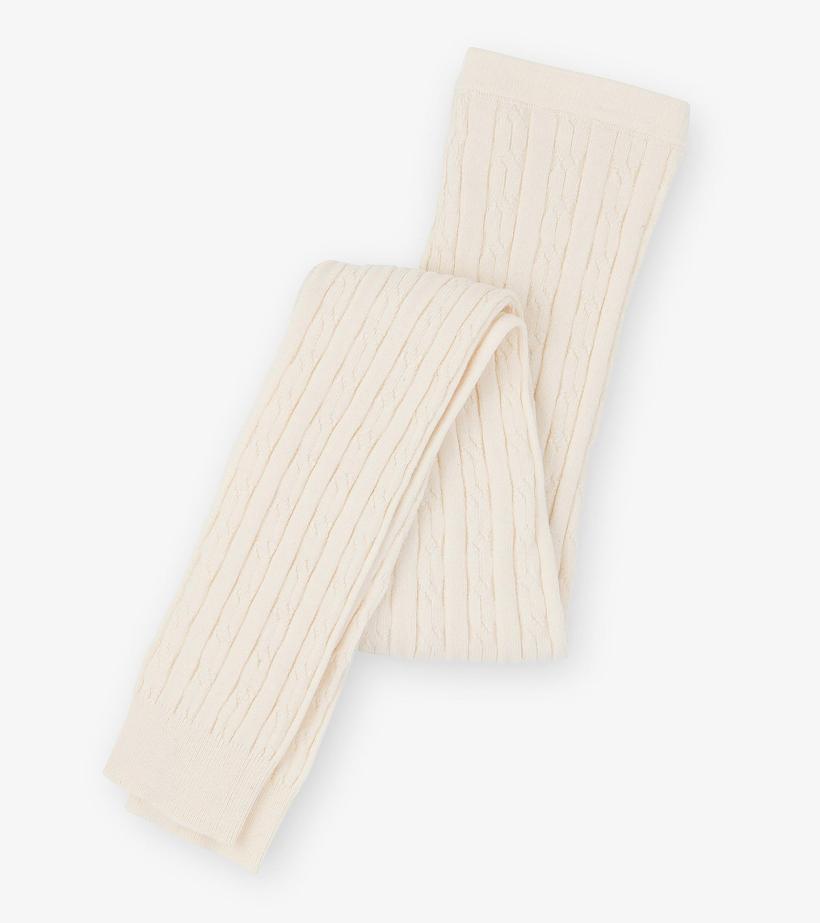 Girls Girls Cream Cable Knit Tights | Hatley Bottoms