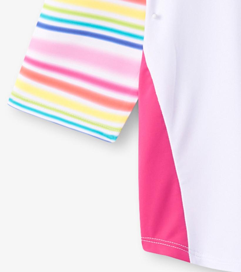 Girls Girls Dazzling Stripes Two-Piece Rashguard Set | Hatley Swimwear