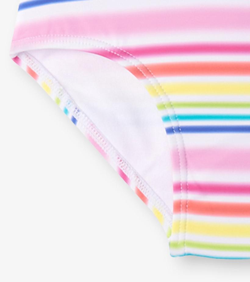 Girls Girls Dazzling Stripes Two-Piece Rashguard Set | Hatley Swimwear