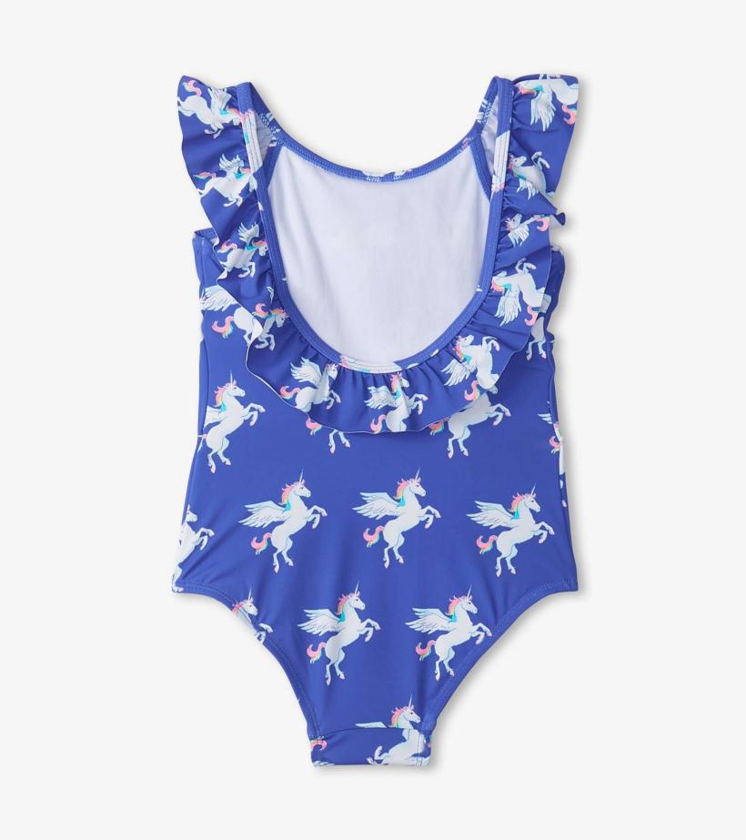 Girls Girls Dazzling Unicorn Ruffle Sleeve Swimsuit | Hatley Swimwear