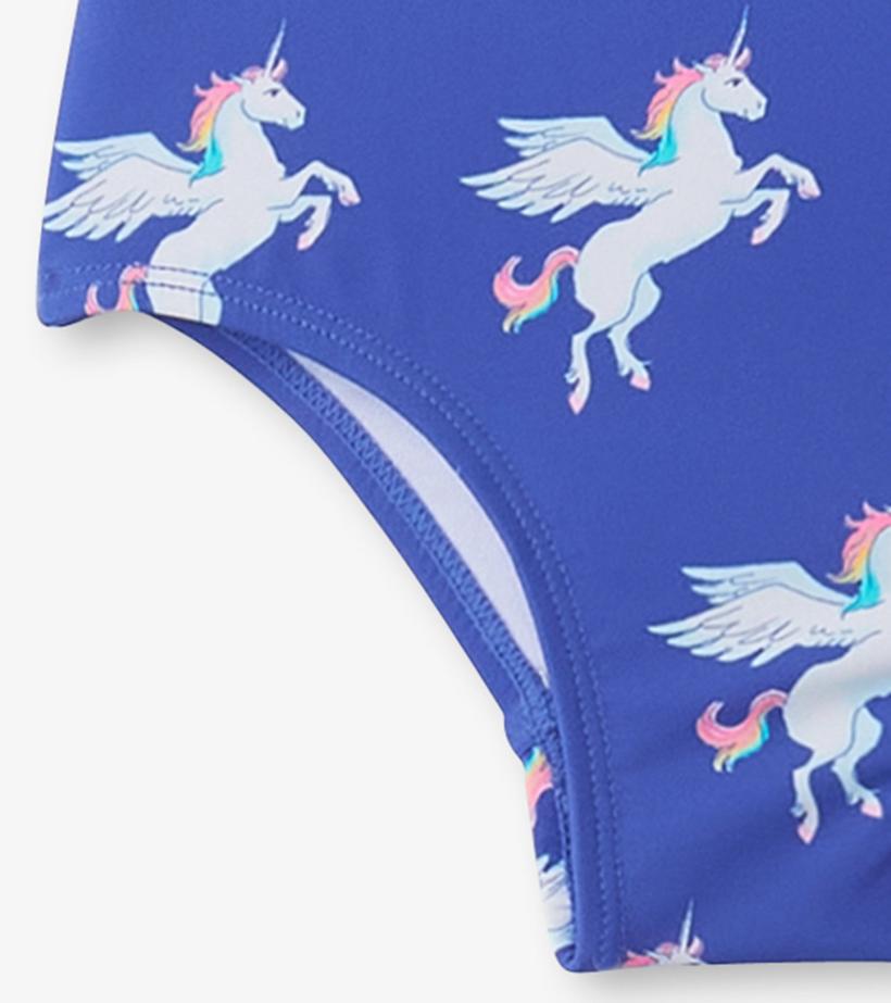 Girls Girls Dazzling Unicorn Ruffle Sleeve Swimsuit | Hatley Swimwear