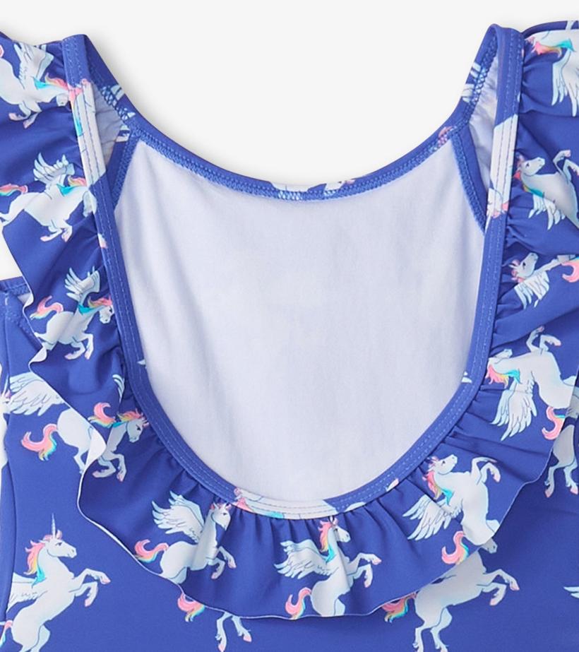 Girls Girls Dazzling Unicorn Ruffle Sleeve Swimsuit | Hatley Swimwear