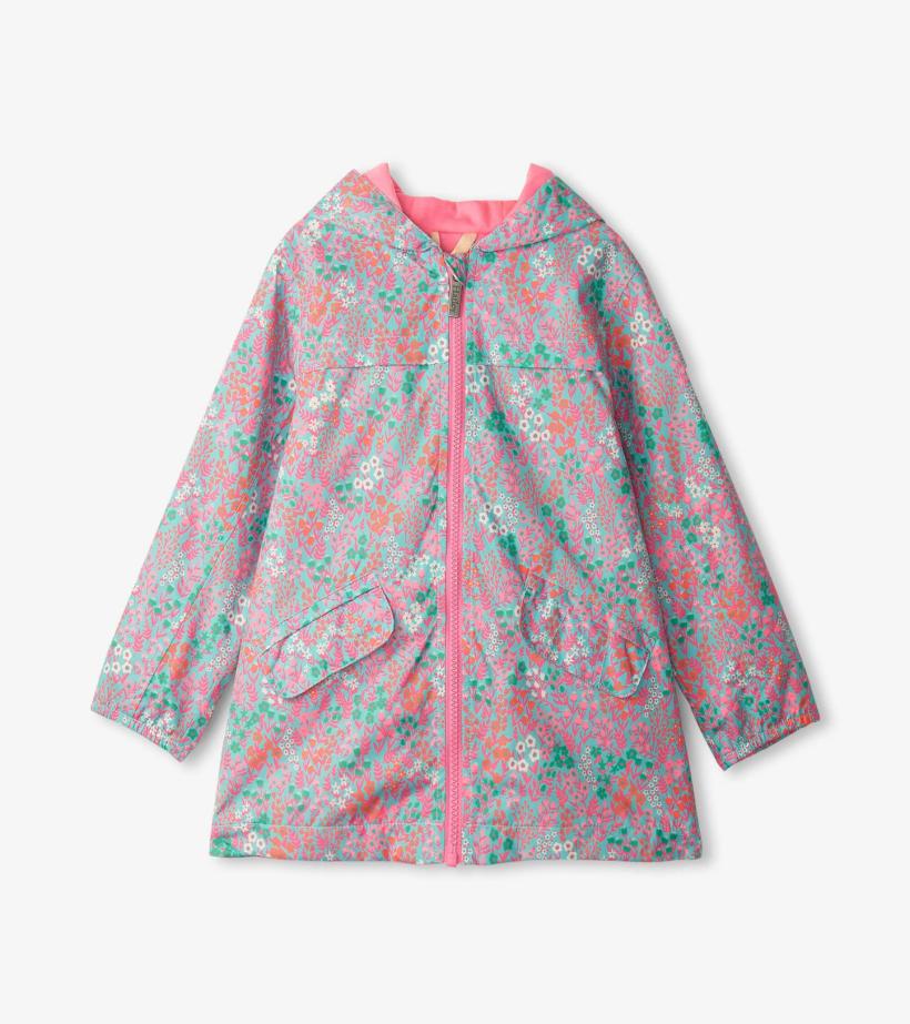 Girls Girls Ditsy Floral Zip-Up Lightweight Rain Jacket | Hatley Rainwear