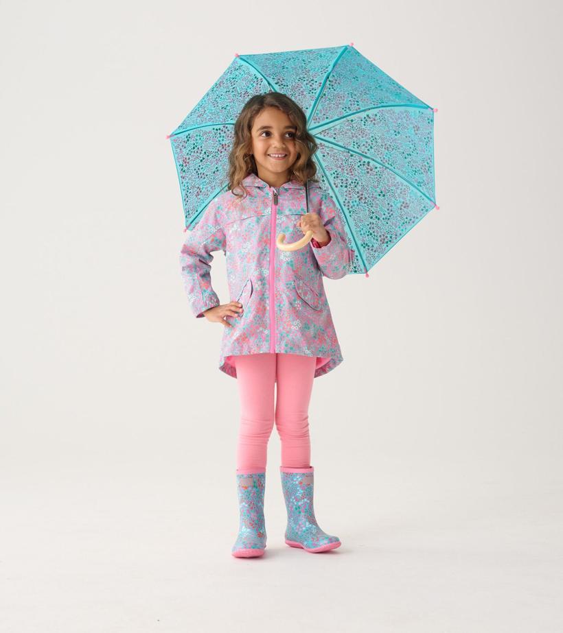 Girls Girls Ditsy Floral Zip-Up Lightweight Rain Jacket | Hatley Rainwear