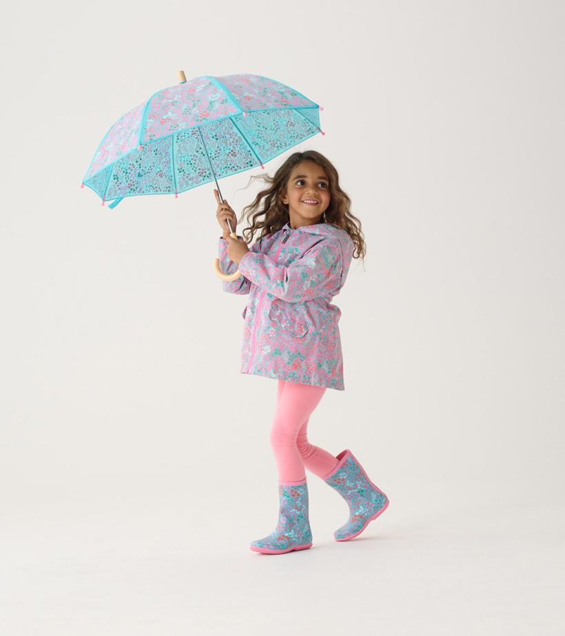 Girls Girls Ditsy Floral Zip-Up Lightweight Rain Jacket | Hatley Rainwear