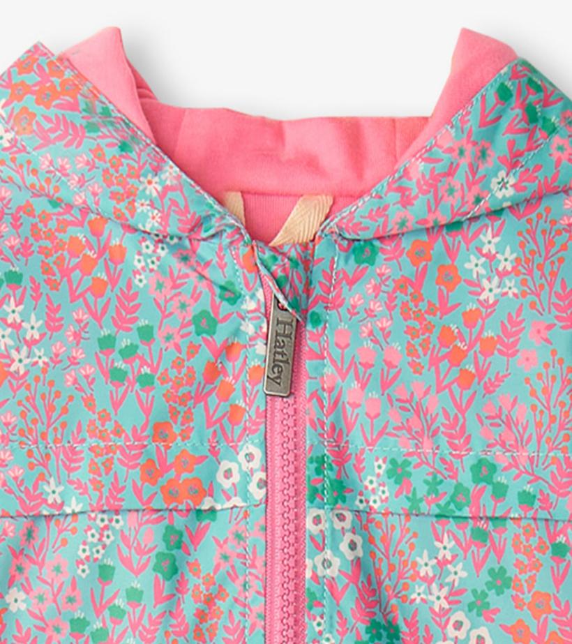 Girls Girls Ditsy Floral Zip-Up Lightweight Rain Jacket | Hatley Rainwear