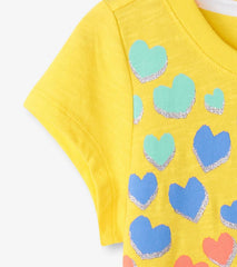 Girls Girls Falling Hearts Graphic Tee | Hatley Tops