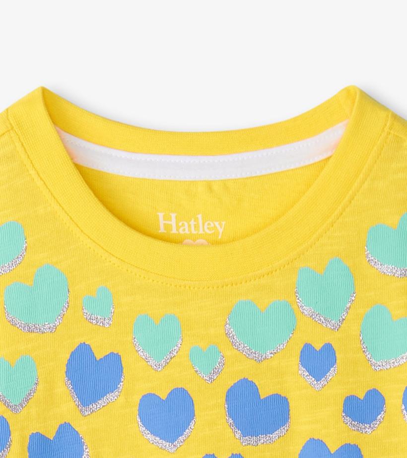 Girls Girls Falling Hearts Graphic Tee | Hatley Tops