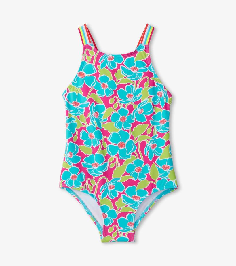 Girls Girls Floating Poppies One-Piece Swimsuit | Hatley Swimwear
