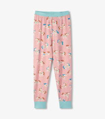 Girls Girls Folksy Unicorns Bamboo Pajama Set | Hatley Sleepwear