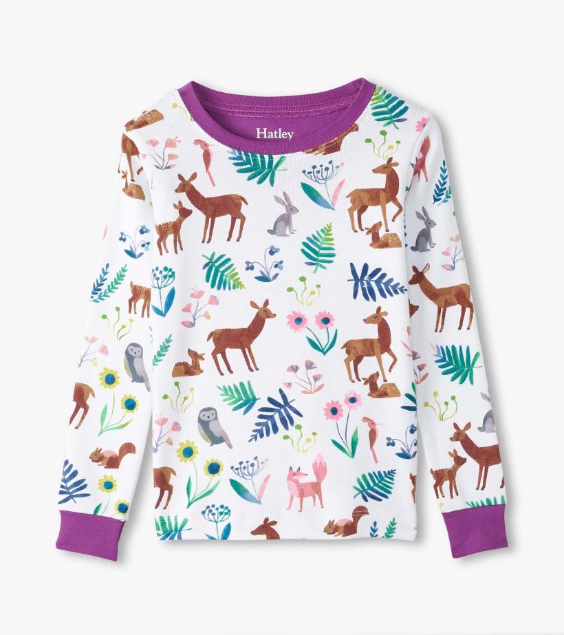 Girls Girls Forest Creatures Organic Cotton Pajama Set | Hatley Sleepwear