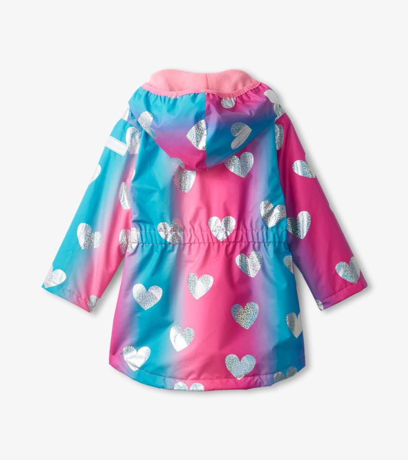 Girls Girls Fun Hearts Zip-Up Lightweight Rain Jacket | Hatley Rainwear