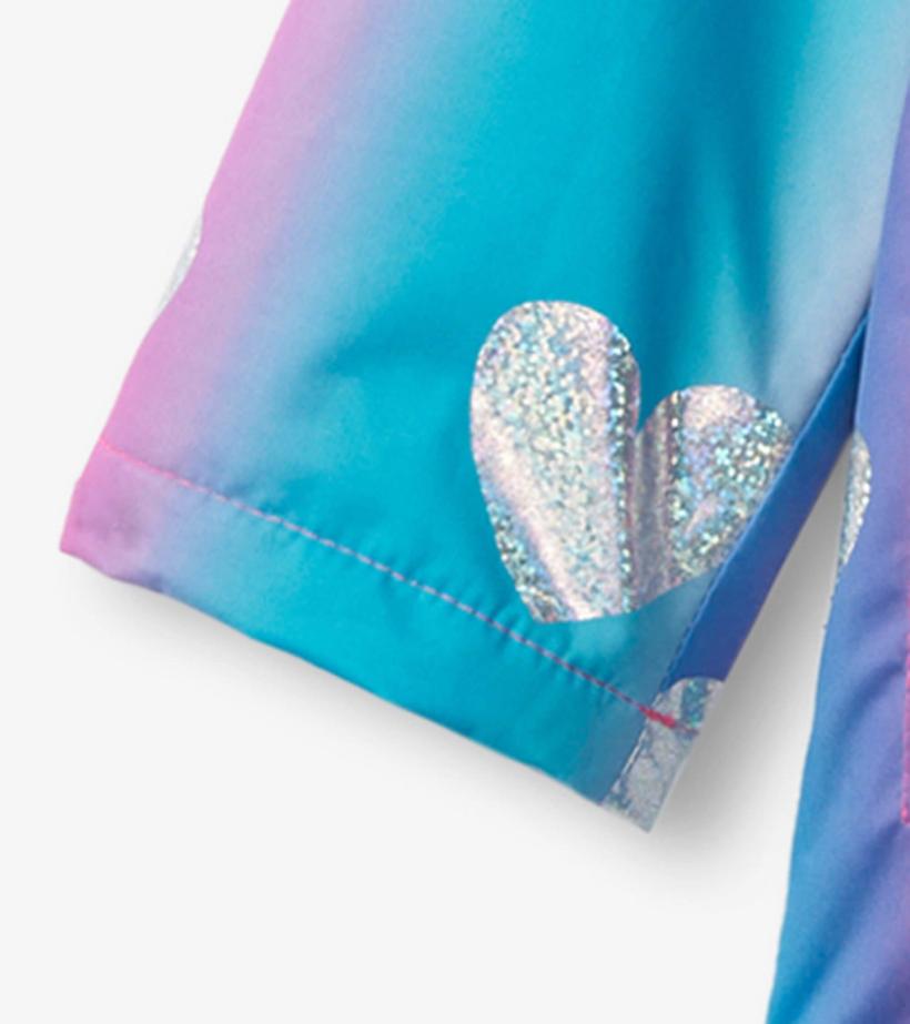 Girls Girls Fun Hearts Zip-Up Lightweight Rain Jacket | Hatley Rainwear