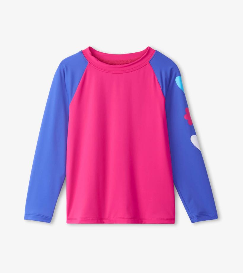 Girls Girls Fuschia Purple Long Sleeve Rashguard | Hatley Swimwear