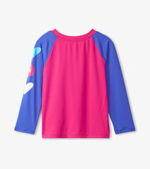 Girls Girls Fuschia Purple Long Sleeve Rashguard | Hatley Swimwear