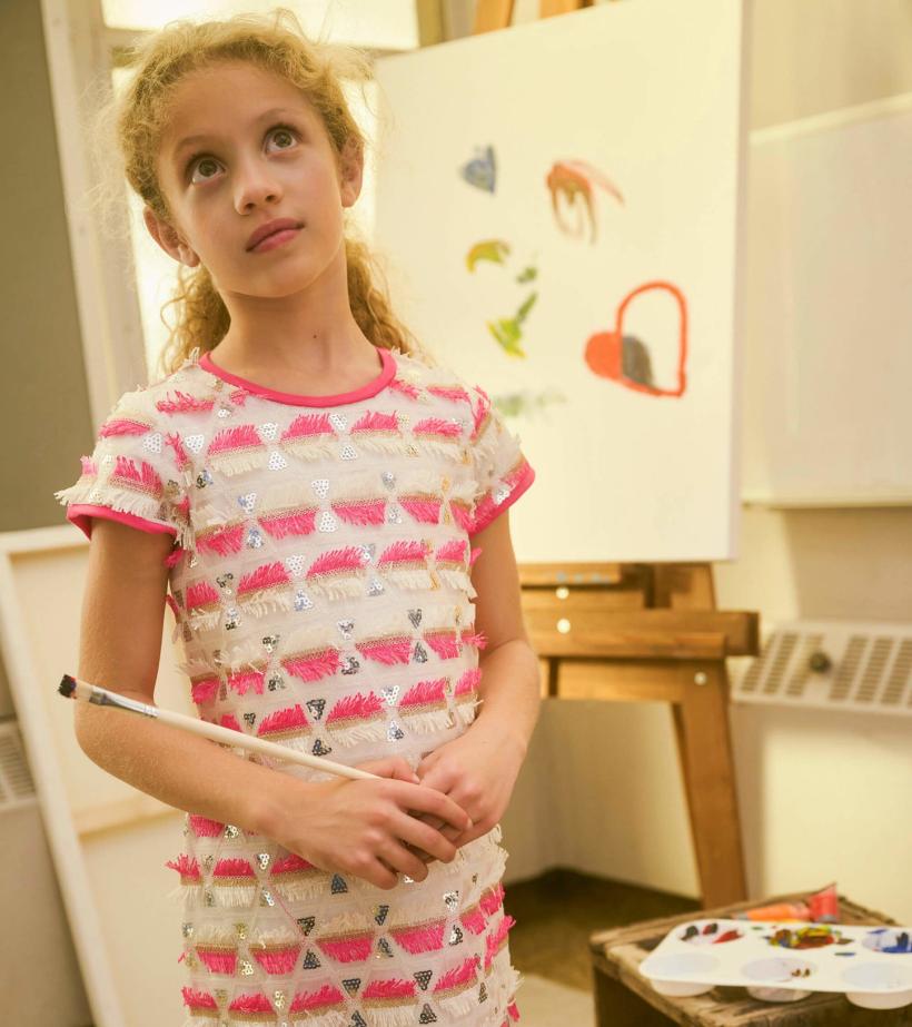 Girls Girls Geometric Sequins Cap Sleeve Dress | Hatley Dresses