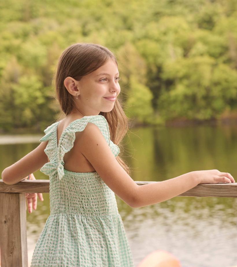 Girls Girls Gingham Seersucker Smocked Dress | Hatley Dresses