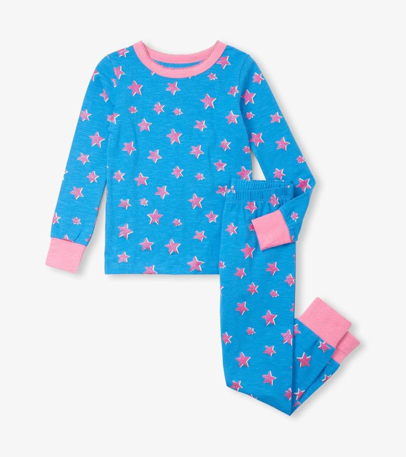 Girls Girls Glitter Stars Pajama Set | Hatley Sleepwear