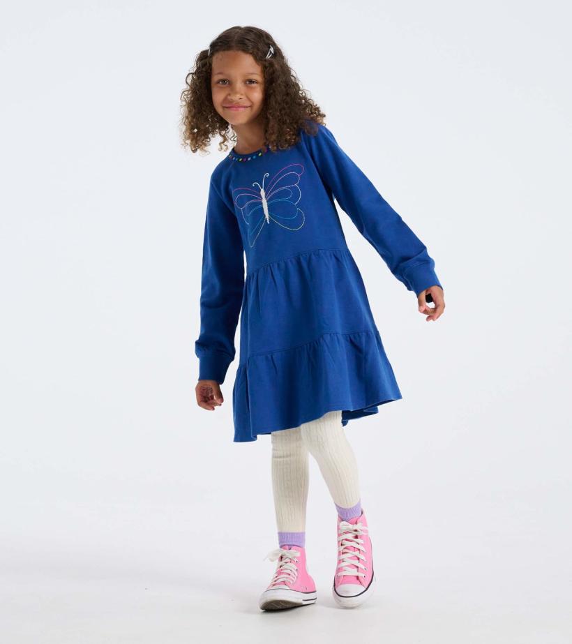 Girls Girls Groovy Butterfly Gathered Tiered Dress | Hatley Dresses