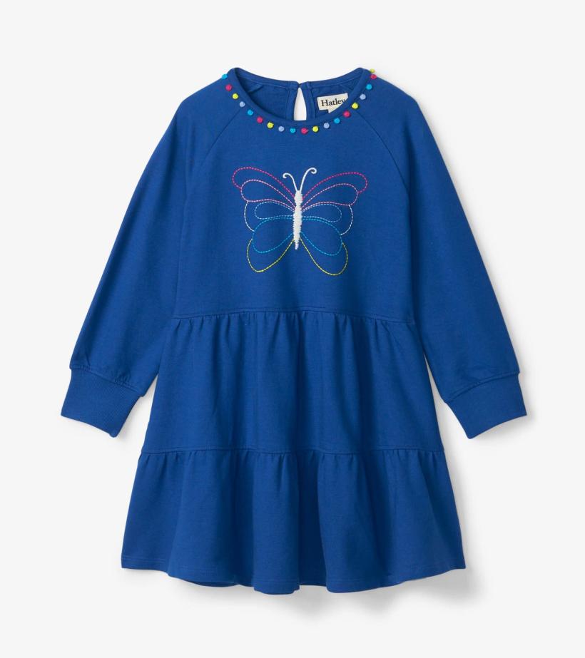 Girls Girls Groovy Butterfly Gathered Tiered Dress | Hatley Dresses