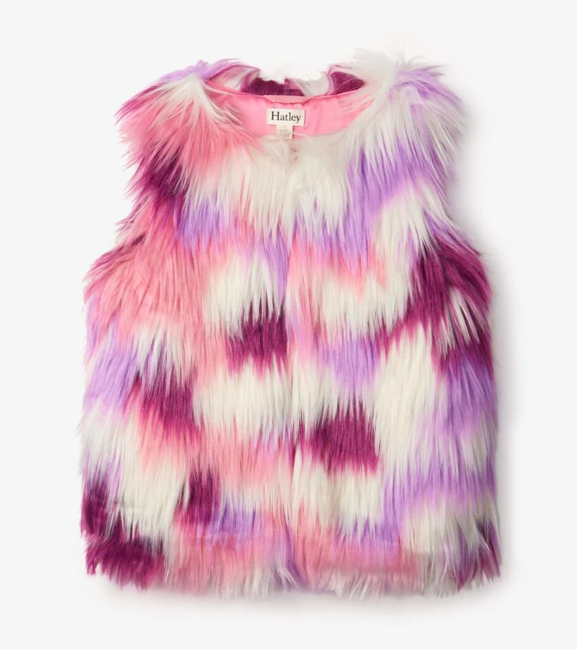 Girls Girls Groovy Faux Fur Vest | Hatley Tops