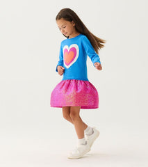 Girls Girls Hearts Dropped Waist Sweater Dress | Hatley Dresses