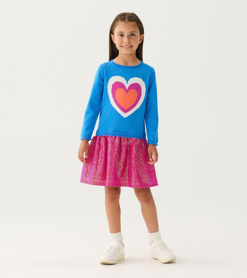 Girls Girls Hearts Dropped Waist Sweater Dress | Hatley Dresses
