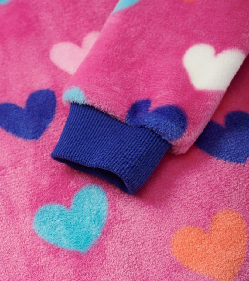 Girls Girls Hearts Fleece Zip-Up Hoodie | Hatley Sweaters
