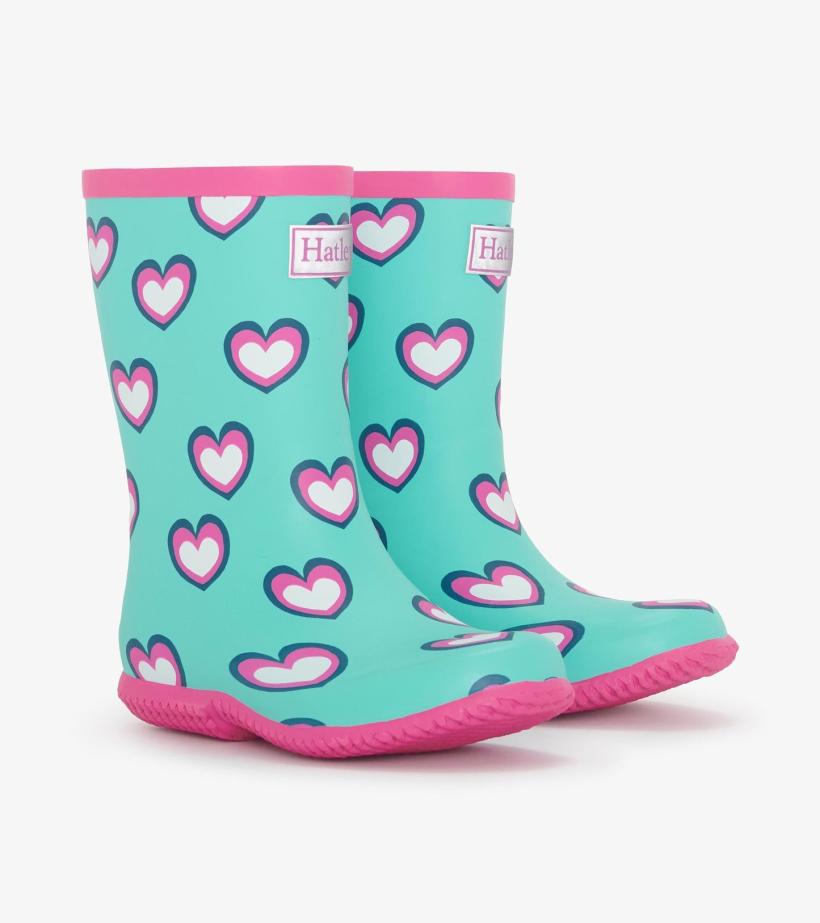 Girls Girls Hearts Packable Rain Boots | Hatley Rainwear