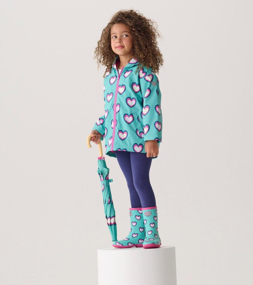 Girls Girls Hearts Packable Rain Boots | Hatley Rainwear