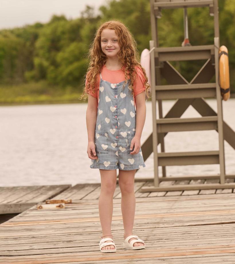 Girls Girls Hearts Slouchy Overalls | Hatley Bottoms