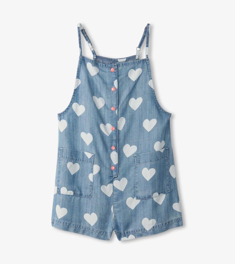 Girls Girls Hearts Slouchy Overalls | Hatley Bottoms