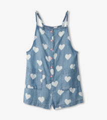Girls Girls Hearts Slouchy Overalls | Hatley Bottoms