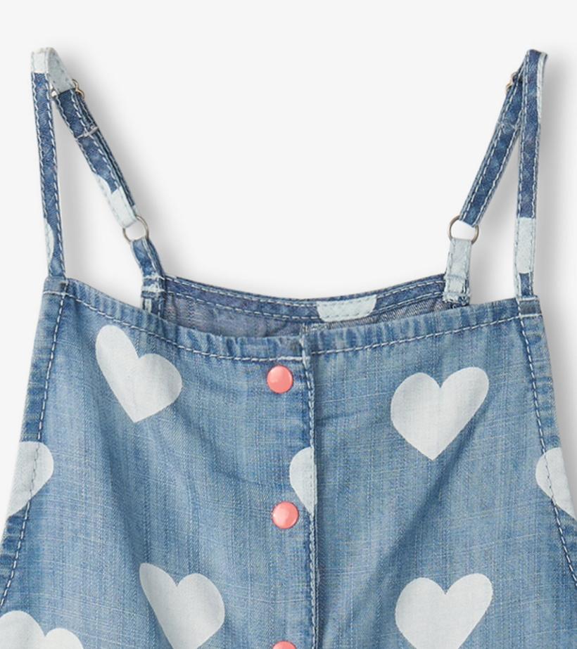 Girls Girls Hearts Slouchy Overalls | Hatley Bottoms