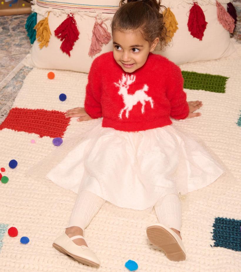 Girls Girls Holiday Deer Mix Media Dress | Hatley Dresses