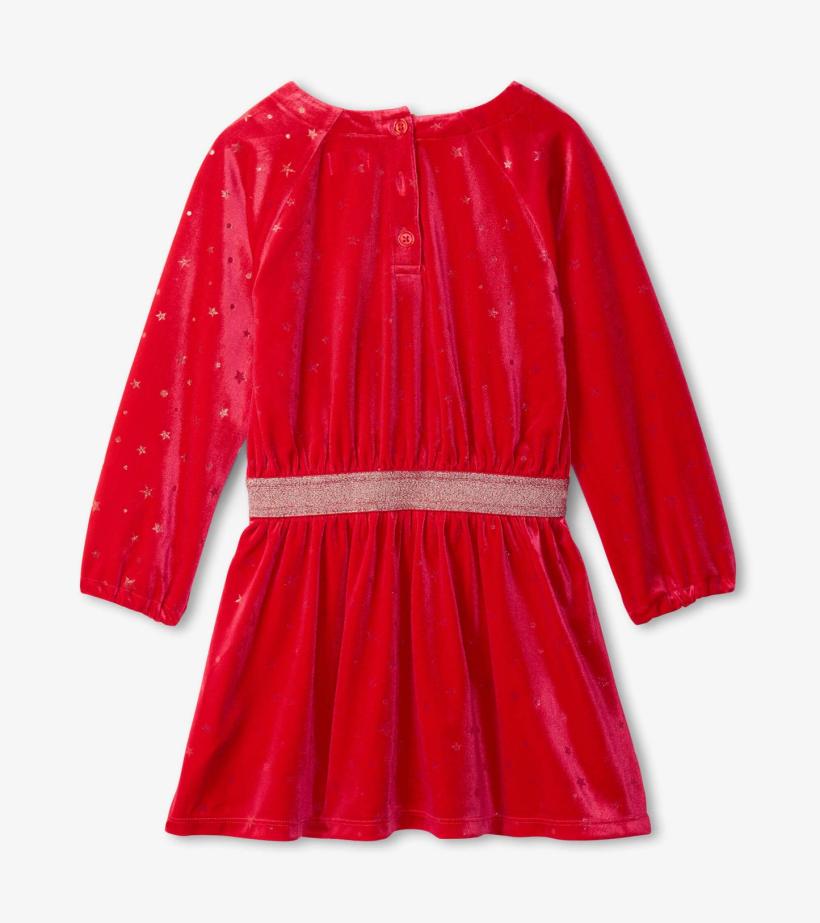 Girls Girls Holiday Stars Crushed Velour Dress | Hatley Dresses