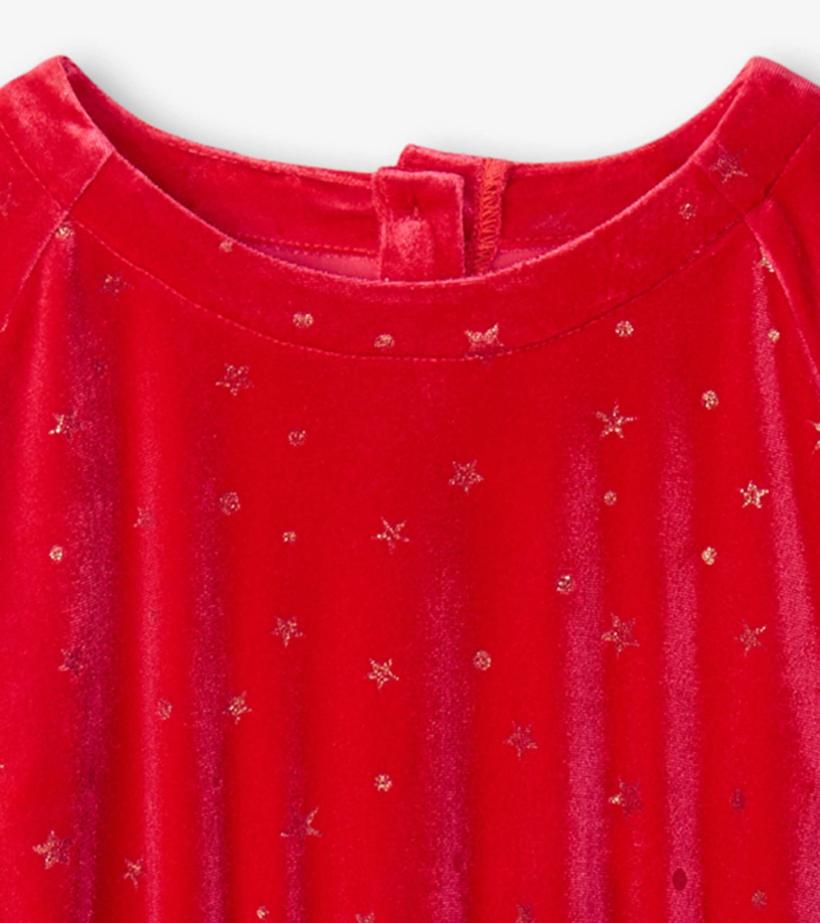 Girls Girls Holiday Stars Crushed Velour Dress | Hatley Dresses