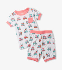Girls Girls Ice Cream Trucks Bamboo Short Pajama Set | Hatley Sleepwear