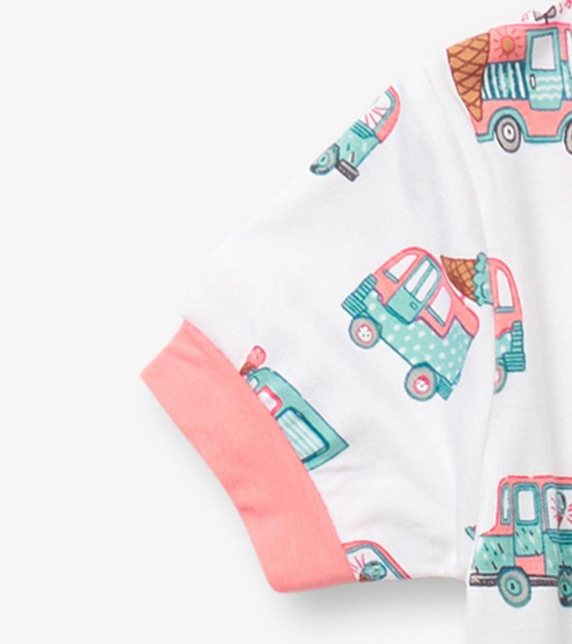 Girls Girls Ice Cream Trucks Bamboo Short Pajama Set | Hatley Sleepwear
