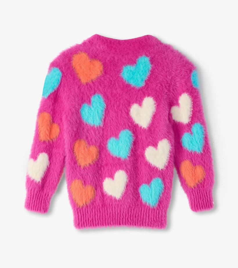 Girls Girls Jumbo Hearts Cardigan | Hatley Sweaters