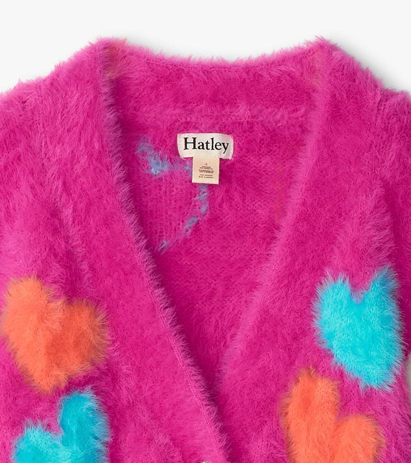 Girls Girls Jumbo Hearts Cardigan | Hatley Sweaters