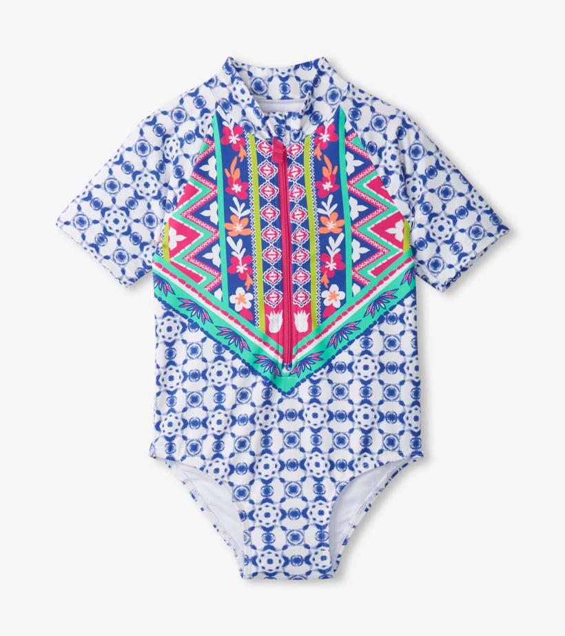 Girls Girls Kaleidoscope One-Piece Rashguard | Hatley Swimwear