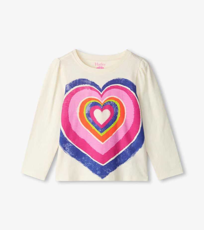 Girls Girls Layered Hearts Long Sleeve Graphic Tee | Hatley Tops
