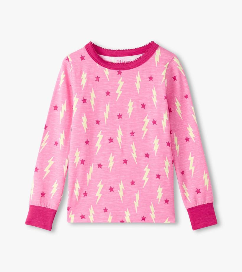 Girls Girls Lightning Bolts &amp; Stars Pajama Set | Hatley Sleepwear