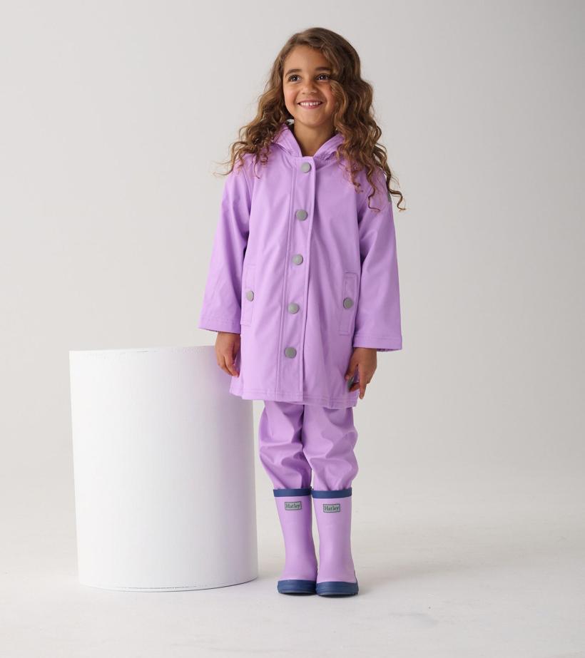 Girls Girls Lilac Button-Up Rain Jacket | Hatley Rainwear