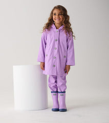 Girls Girls Lilac Button-Up Rain Jacket | Hatley Rainwear