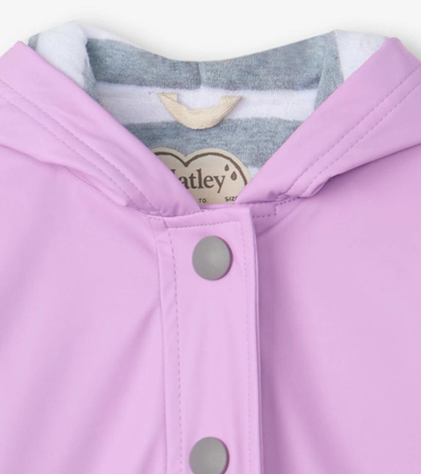 Girls Girls Lilac Button-Up Rain Jacket | Hatley Rainwear