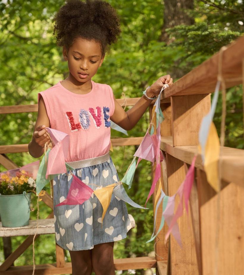 Girls Girls Love Elastic Waist Dress | Hatley Dresses